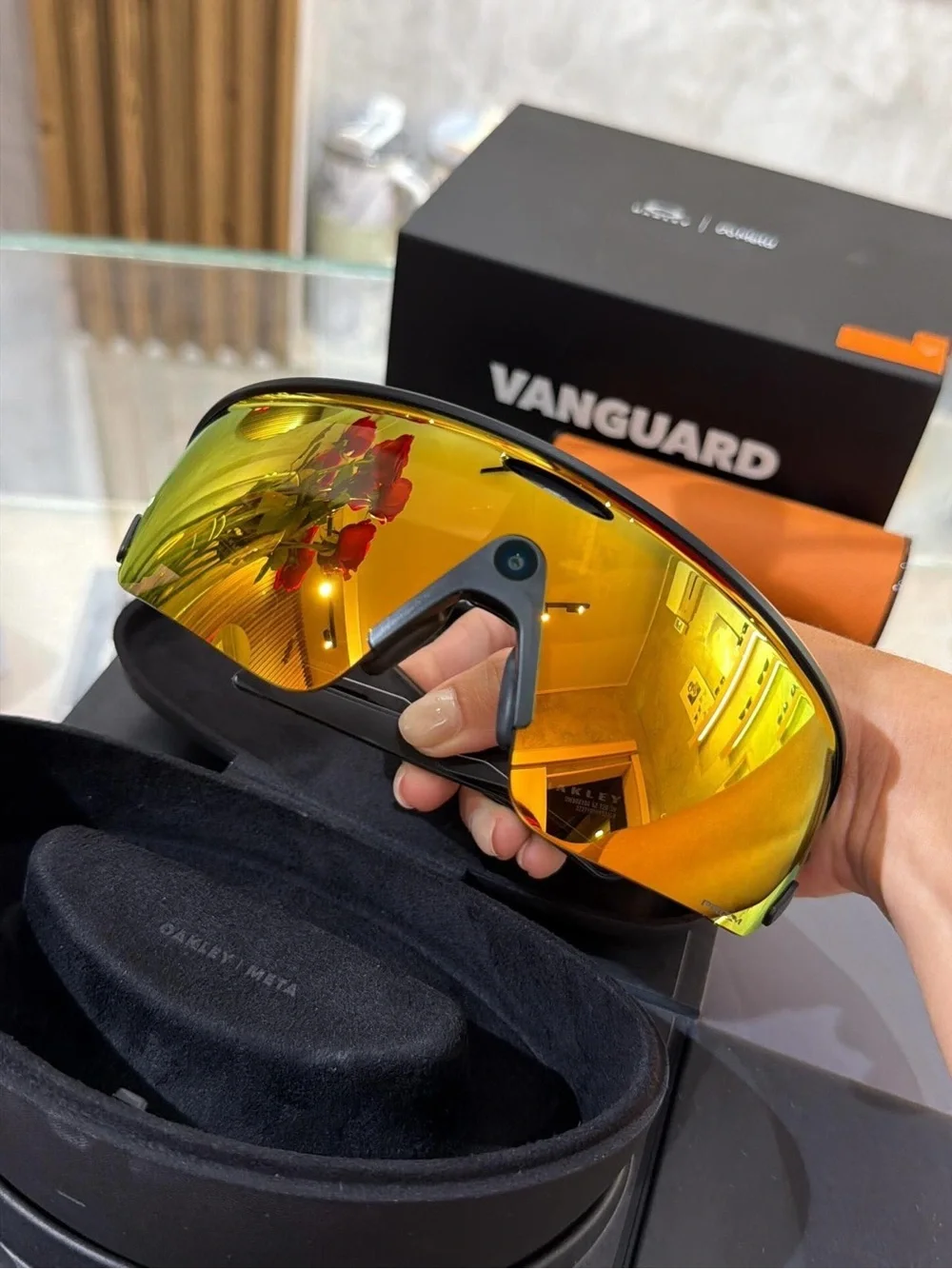 Yellow Mirrored Shield Sunglasses - Electronics Wearables Glasses
